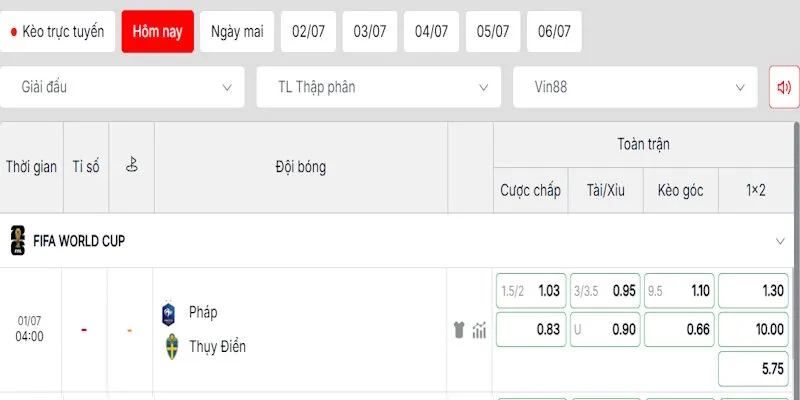 Cập nhật bảng kèo thực tế nhận định Pháp vs Thụy Điển