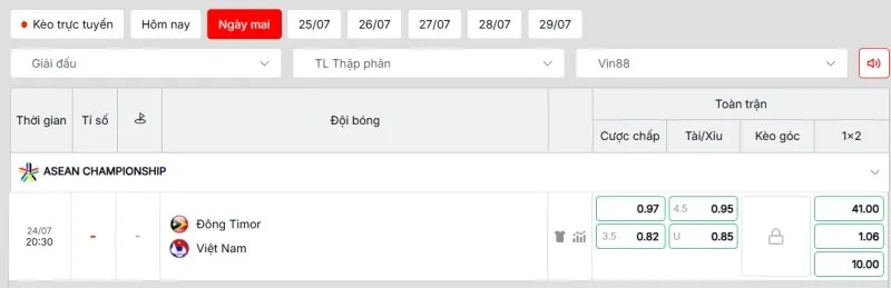 Nhận định Đông Timor vs Việt Nam từ bảng kèo thực tế