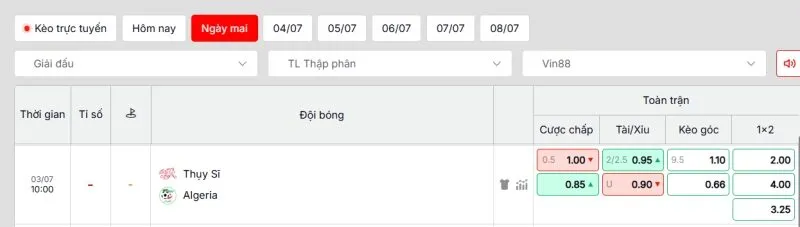 Nhận định Thụy Sĩ vs Algeria - Bảng kèo cược chi tiết